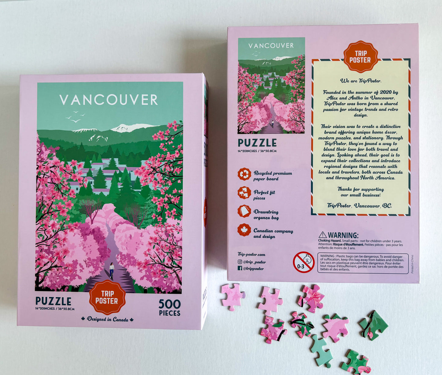 VANCOUVER Cherry Blossom- 500-piece Puzzle for Adults - Designed in Canada