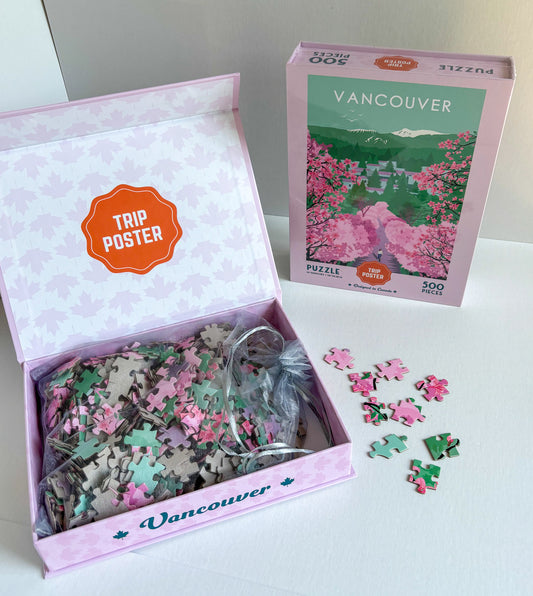 VANCOUVER Cherry Blossom- 500-piece Puzzle for Adults - Designed in Canada