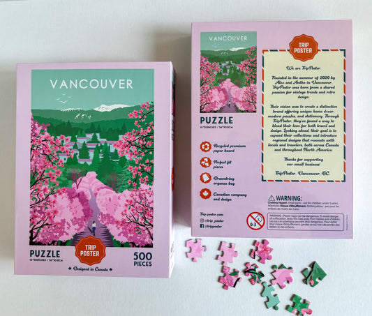 VANCOUVER Cherry Blossom- 500-piece Puzzle for Adults - Designed in Canada