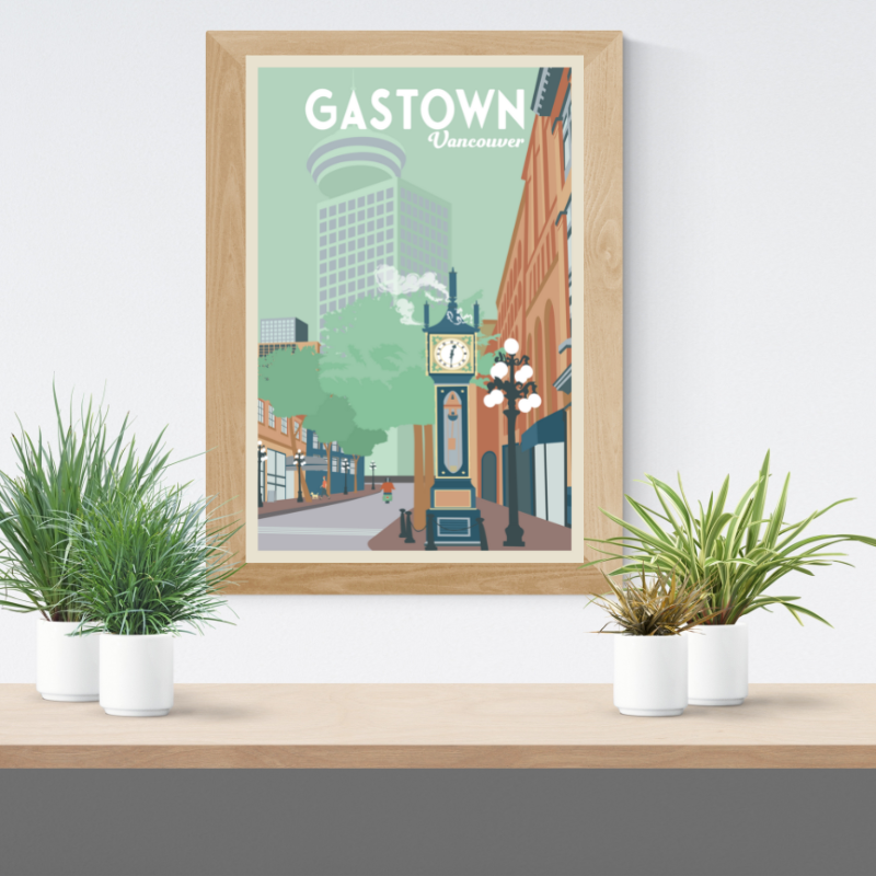 GASTOWN CLOCK VANCOUVER POSTER