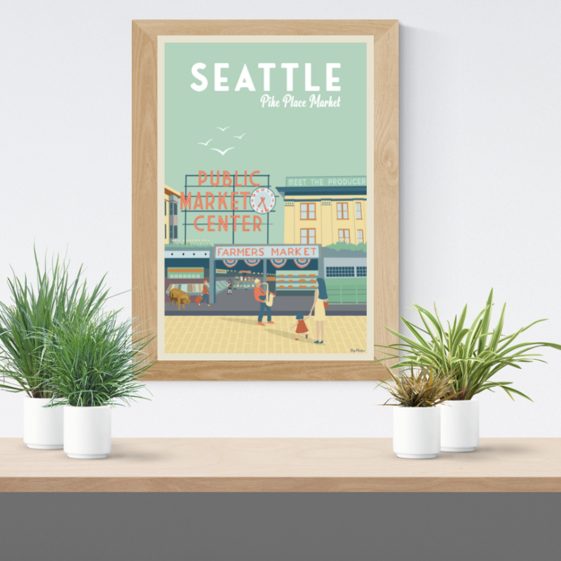 SEATTLE PIKE MARKET POSTER
